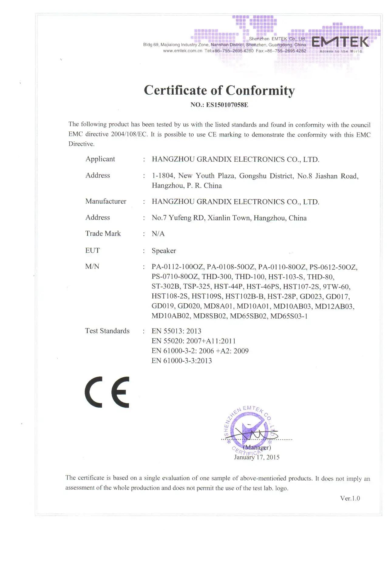 Hangzhou Grandix Electronic Co. Ltd.