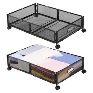 Underbed storage container with wheels Tool-free assembly Rolling bed storage and finishing toy clothes book blanket