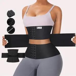 2023 Latex Belly Bandage Custom Logo Tummy Control Women Adjustable Waist Wrap Waist Trainer Slimming Belt Waist Trainer Wrap
