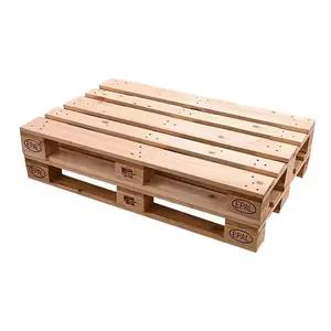 Factory Direct Wooden Pallets Heavy Duty Large Stackable European Pallets Single Sided Wood Made in China Customized