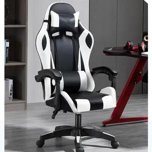 Cheapest office gamer racing gaming chair with optional footrest and massage RGB light strip and Bluetooth function