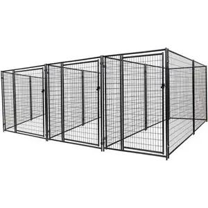 heavy duty black outdoor dog 3 run kennel panel system common wall for wholesale