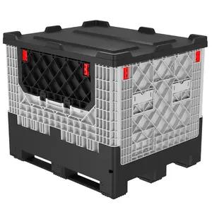Collapsible use Plastic Pallet Boxes Plastic Bins Pallet Containers Large Volume with lid
