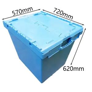 Wholesale Heavy Duty Plastic Nestable Moving Crates Stackable Turnover Storage Box With Lid