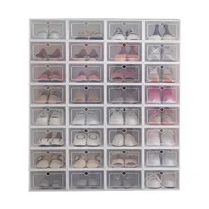 Thickened drawer clamshell assembly shoe rack cabinet shoe boxes clear plastic stackable wholesale