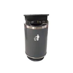 Hot sale outdoor commercial use Iron painting dustbin 50L