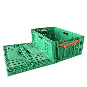 Heavy Duty Mesh Style Agriculture Collapsible Container Folding Storage Box Fruits Vegetable Plastic Foldable Crates