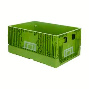 Agriculture Sea Food Pp Warehouse Plastic Foldable Moving Pallet Turnover Storage Foldable Box Crate For Fruit Vegetables