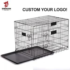 48'' Foldable Collapsible Metal Large Xxl Dog Cage Metal Kennels Stackable Dog Cages For Large Dog Wholesale Dog Crate