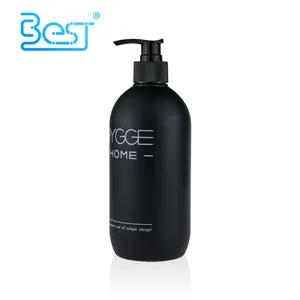 Cosmetic packaging 100ml 250ml 500ml matte black packaging hand wash liquid shampoo bottle plastic lotion pump bottle