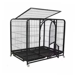 DIVTOP Double Door Wire Small Rabbit Dog Crate,Large Heavy Duty Wheels Sliver Metal Stainless Steel Pet Dog Cages.