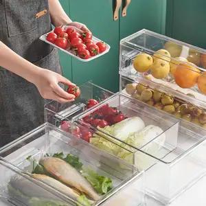 Choice Fun Transparent Refrigerator Organizer Bins Kitchen Stackable Storage Drawers Plastic Fridge Organiser Set
