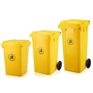 Big size 120 liter outdoor public plastic waste wheelie bin dustbin with lid