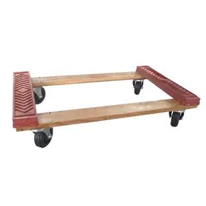30* 18 inch american Heavy Duty 4 Wheels Wood Dolly Furniture dolly with rubber surface moving dolly