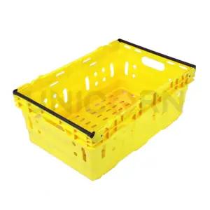 Plastic Bale Arm Crate High-quality Virgin Material Vegetable Crate 600*400*300mm Stacked Crate