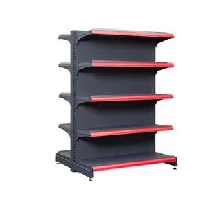 double-sided metal gondola shelves racks supermarket shelves shop display stand for supermarket retail and convenience stores